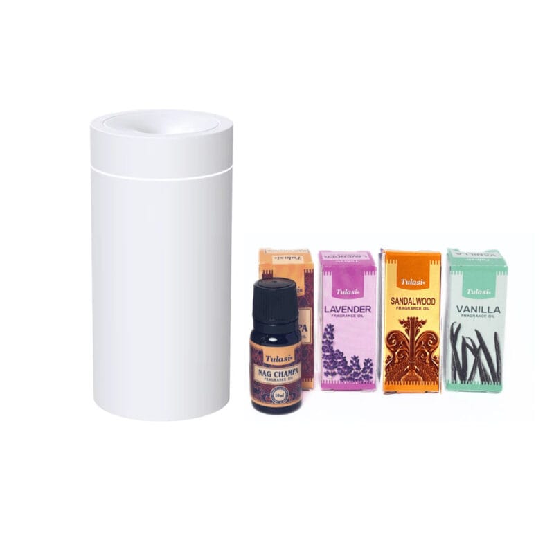 White Portable Oil Diffuser Bundle